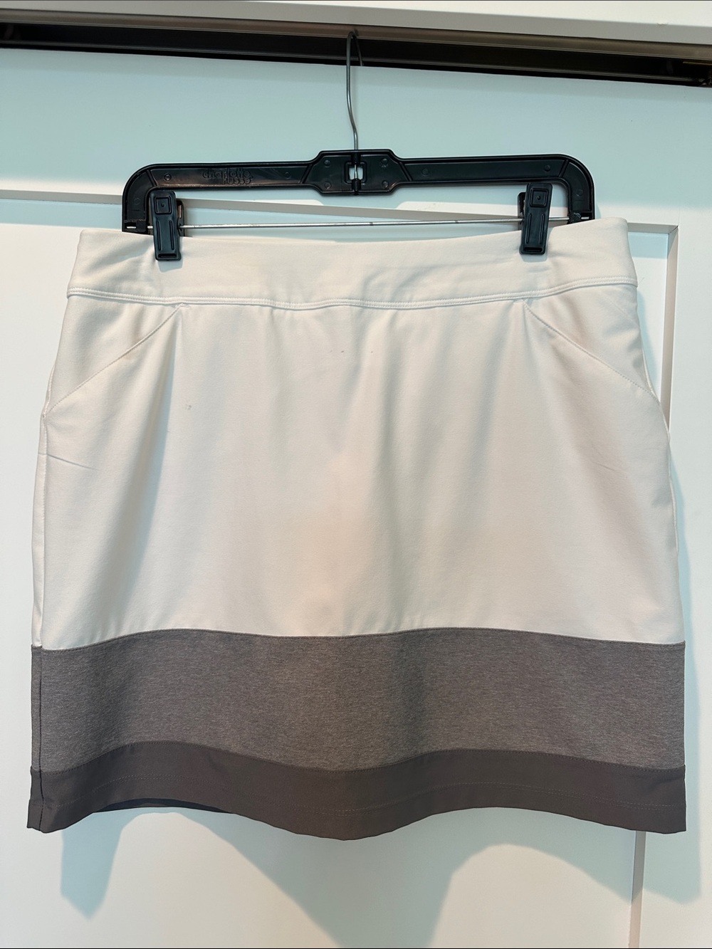 adidas White Skort with Gray Hem Bands